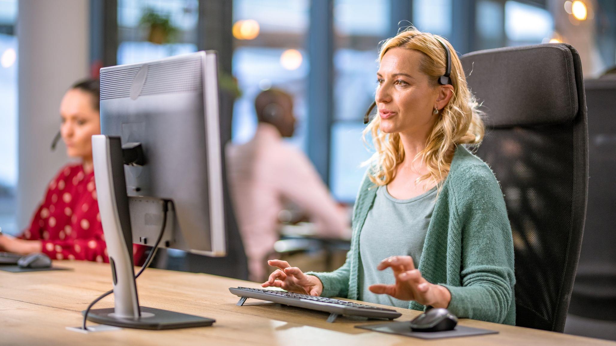 Woman in office